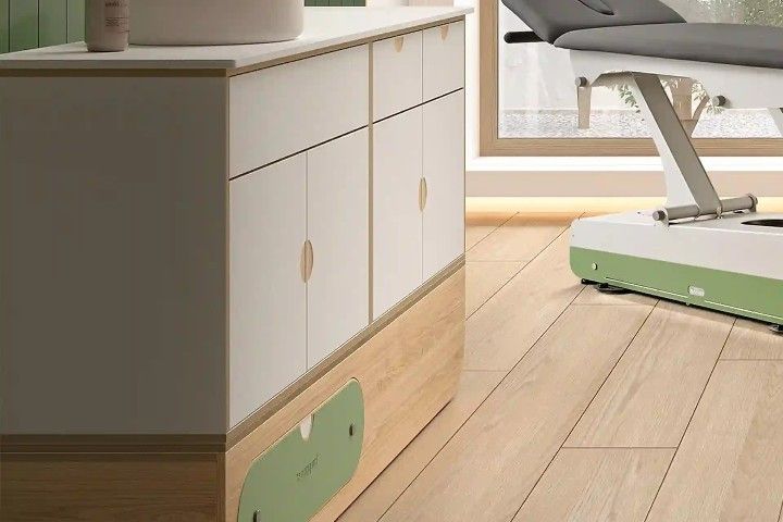 Ikon Hygienemodul L mit Edelstahlwaschbecken, Weiß