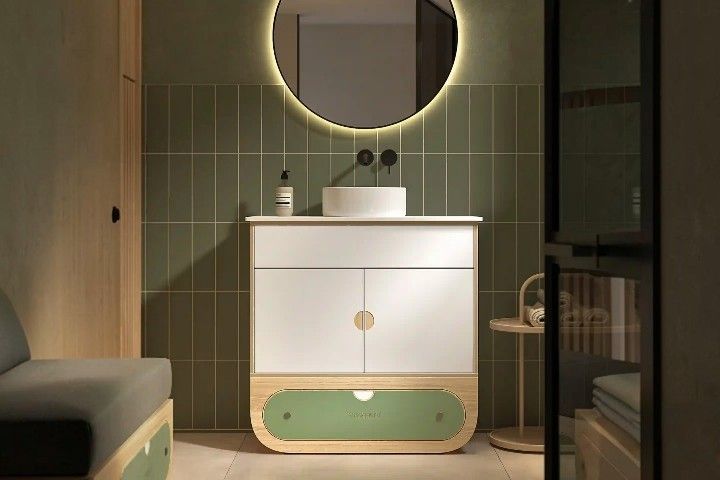 Ikon Hygienemodul S mit Keramikwaschbecken, Weiß