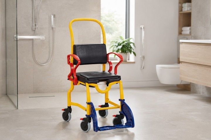 Rebotec Dusch- und Toilettenrollstuhl Augsburg 3 Zoll für Kinder