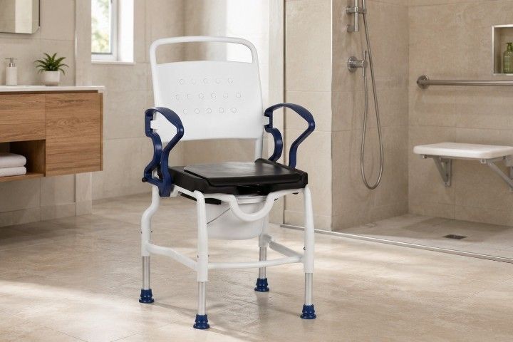 Rebotec Dusch- und Toilettenstuhl Konstanz, Grau-Grau