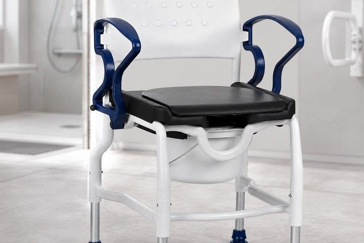Rebotec Dusch- und Toilettenstuhl Konstanz, Grau-Blau
