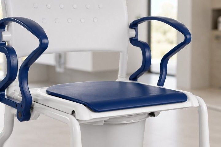 Rebotec Toilettenrollstuhl Boston, Grau-Grau