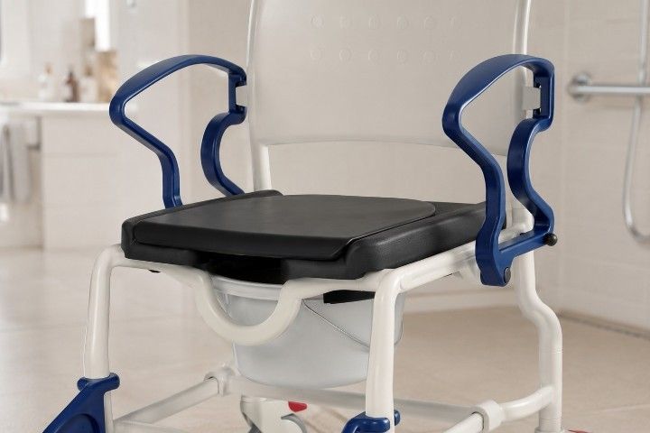 Rebotec Dusch- und Toilettenrollstuhl New York, Grau-Grau