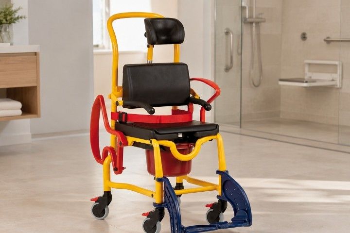 Rebotec Dusch- und Toilettenrollstuhl Augsburg mit Sitzbreiten- und Tiefenanpassung