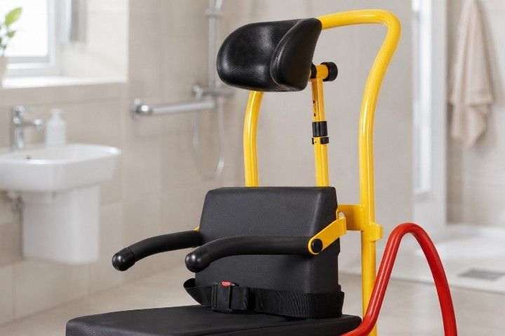 Rebotec Dusch- und Toilettenrollstuhl Augsburg mit Sitzbreiten- und Tiefenanpassung