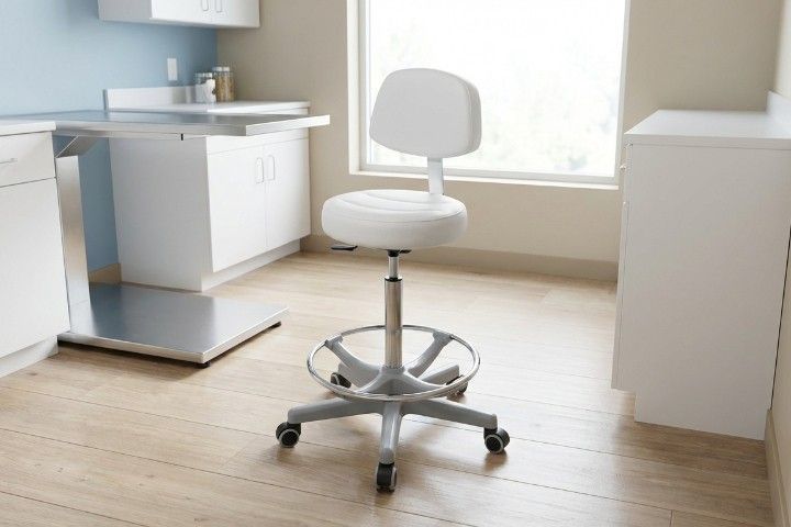 Lemi Arbeitshocker »021/S« extra hoch mit Rückenlehne und Fußring