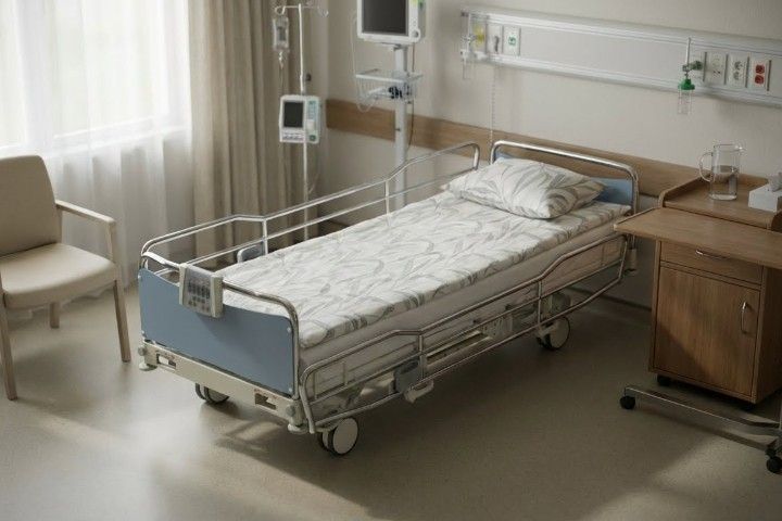 Krankenhausbett ScanAfia »X ICU E-480« mit Gestell in Reinweiß (RAL 9010)