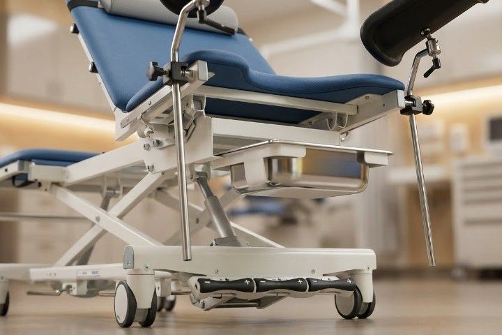 Untersuchungsliege »4050X F« für Gynäkologie | Fußsteuerung, optional mit Akkubetrieb