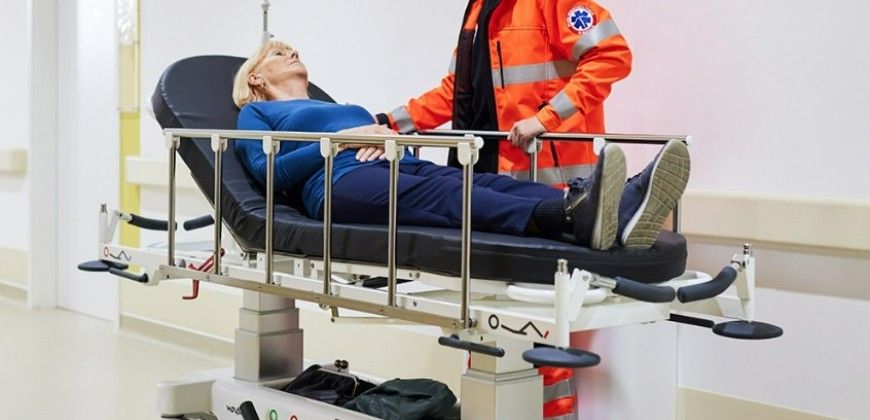 Novak M Patienten Transportliege, Stretcher »X2« | 2-tlg., hydraulische Höhenverstellung, Seitengitter