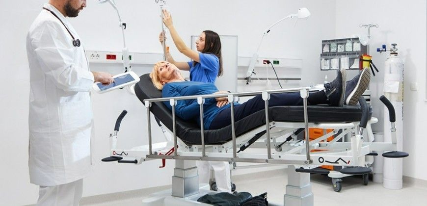 Novak M Patienten Transportliege, Stretcher »X2« | 2-tlg., hydraulische Höhenverstellung, Seitengitter