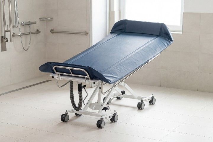 Duschwagen höhenverstellbar, mit gepolsterter Wanne