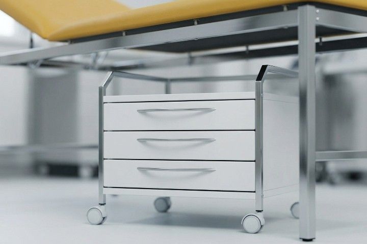 Untersuchungseinheit »MED« Untersuchungsliege mit Unterschrank & Drehrollhocker