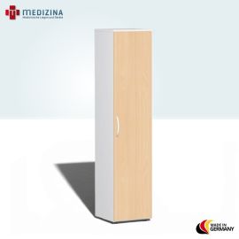 Produktbild Flügeltürenschrank mit Standfüßen, Griff links oder rechts, 40x42x180,8 cm, Buche/Weiß
