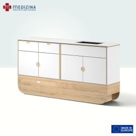 Produktbild: Ikon Hygienemodul L mit Edelstahlwaschbecken, Eiche