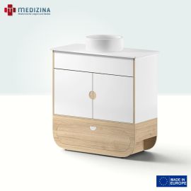 Produktbild: Ikon Hygienemodul S mit Keramikwaschbecken, Eiche