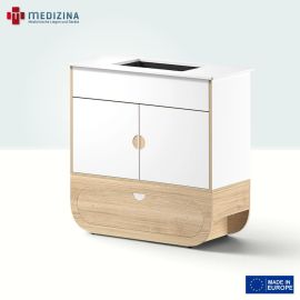 Produktbild: Ikon Hygienemodul S mit Edelstahlwaschbecken, Eiche