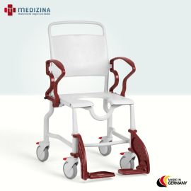 Produktbild: Rebotec Dusch- und Toilettenrollstuhl Erfurt, Grau-Rubinrot