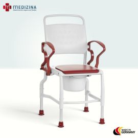 Produktbild: Rebotec Toilettenstuhl Kiel, höhenverstellbar, Grau-Rubinrot