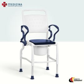 Produktbild: Rebotec Toilettenstuhl Kiel, höhenverstellbar, Grau-Blau