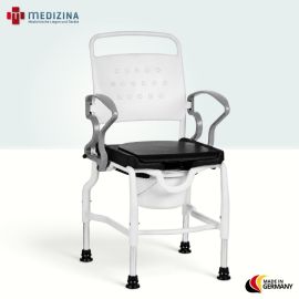 Produktbild: Rebotec Dusch- und Toilettenstuhl Ulm, höhenverstellbar, Grau-Grau