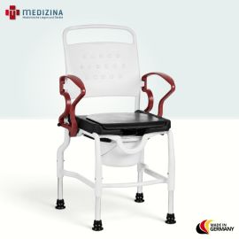 Produktbild: Rebotec Dusch- und Toilettenstuhl Ulm, höhenverstellbar, Grau-Rubinrot