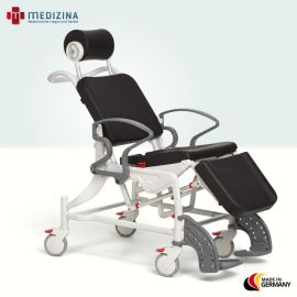 Produktbild: Rebotec Multifunktions-Dusch- und Pflegerollstuhl Phoenix mit geschlossenem Duschsitz, Grau-Grau