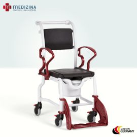 Produktbild: Rebotec Dusch- und Toilettenrollstuhl Bremen, Grau-Rubinrot