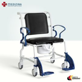 Produktbild: Rebotec Dusch- und Toilettenrollstuhl Dallas, Grau-Blau