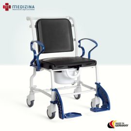 Produktbild: Rebotec Dusch- und Toilettenrollstuhl Atlanta, Grau-Blau