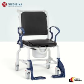 Produktbild: Rebotec Dusch- und Toilettenrollstuhl Manhattan, Grau-Blau