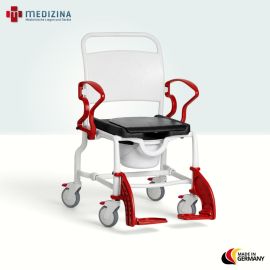 Produktbild: Rebotec Dusch- und Toilettenrollstuhl New York, Grau-Feuerrot