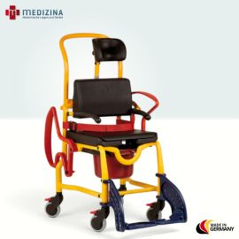Produktbild: Rebotec Dusch- und Toilettenrollstuhl Augsburg mit Sitzbreiten- und Tiefenanpassung