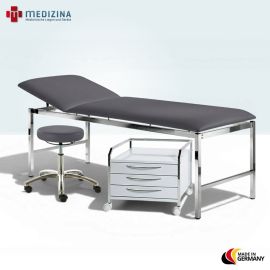 Untersuchungseinheit »MED« Untersuchungsliege mit Unterschrank & Drehrollhocker