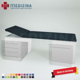 Patientenliegen mit Unterschränken