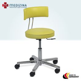 Drehhocker mit Lehne und Rollen