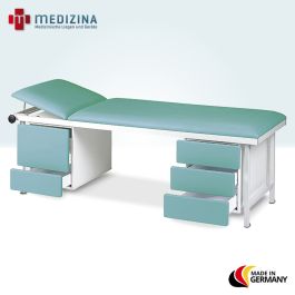 Patientenliegen mit Unterschränken