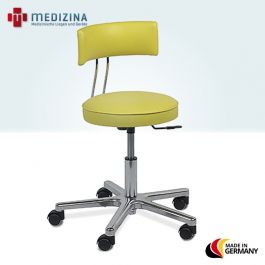 Drehhocker mit Lehne und Rollen