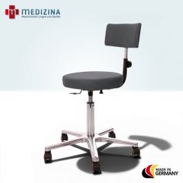 Drehhocker mit Lehne und Rollen