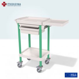 Abb. zeigt Villard Eolis® Compact Behandlungswagen mit abklappbarer Seitenablage.