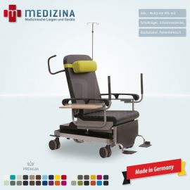 Ausführung Multiline XXL - Höhenverstellung elektrisch / Erweiterungen: Schubbügel, Aufstehgriffe, Infusionsständer, Kopfpolster, Patiententisch
