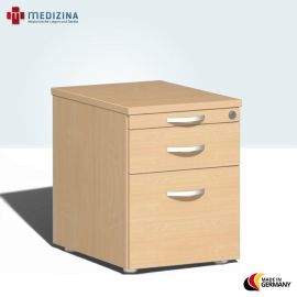 Geramöbel Rollcontainer Hängeregistratur und 1 Kunststoff-Schubfach, 43,8x60x56,5 cm, Buche/Buche 