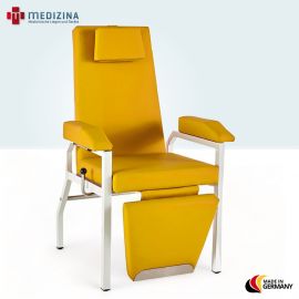 Abb. zeigt Multifunktionsstuhl, Blutentnahmestuhl, Infusionsstuhl HAEMO-FLEXA Cuneo mit Keilkissen Armlehnen, stationär.