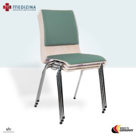 Wartezimmerstuhl, Besucher Stapelstuhl mit medizinischem Kunstlederbezug | edles Design